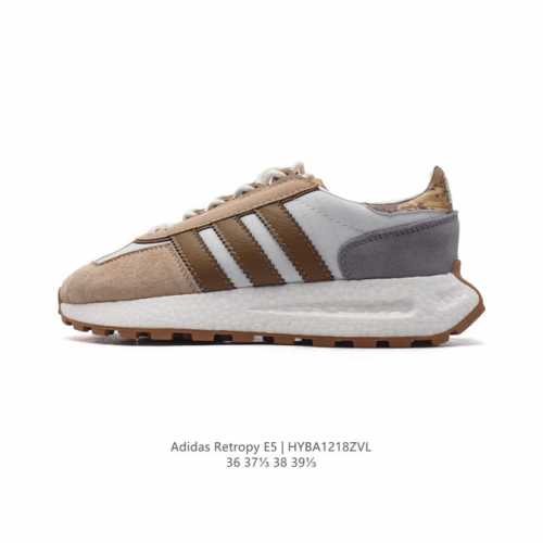 公司级 阿迪达斯 新款 三叶草 厚底 Adidas Retropy E5 新款 爆米花 低帮经典运动鞋潮厚底增高女士慢跑鞋。以70年代经典跑步鞋为灵感，新鲜演绎