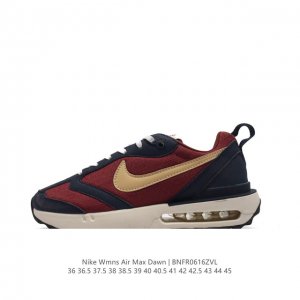 耐克 Nike Air Max Dawn 黎明系列 低帮气垫百搭休闲运动慢跑鞋，从配色上彰显出浓厚的复古气质。最大的亮点当属鞋型设计上加入结构元素，汲取1984