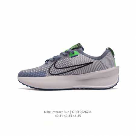 真标耐克 Nike Interact Run 马拉松 轻量休闲运动慢跑鞋 厚底增高老爹鞋 男士运动鞋。兼顾了柔软、回弹、轻质、耐久四大特性。鞋子软弹轻质且贴合脚 - 点击图像关闭
