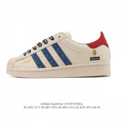 公司级 阿迪达斯 Adidas Superstar 2025年新款鞋子 经典贝壳头系列 新款休闲板鞋潮流男女士运动鞋 。鞋面皮革拼接材质 标志性的贝壳鞋头，简约