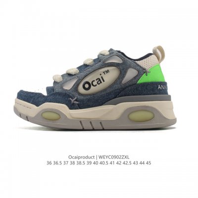 公司级 国潮新品 Ocai 复古鞋 Ocaiproduct 慢跑鞋 时尚休闲男女士运动鞋 厚底增高老爹鞋。这双鞋最近火了！整体上，不挑性别和穿搭。灰白的主色调，
