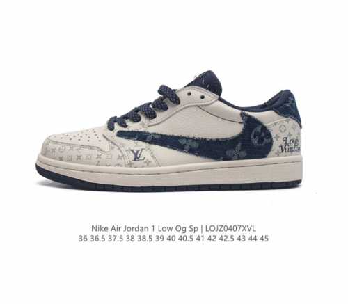 当红嘻哈歌手特拉维斯 斯科特联乘路易威登louis Vuitton X Travis Scott X Nike Air Jordan 1 Low Og S Da