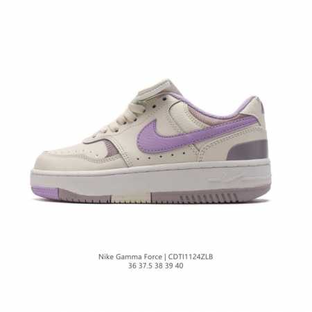 耐克 Nike Gamma Force 防滑减震耐磨低帮复古运动鞋休闲板鞋，Nike Gamma Force 运动鞋采用分层设计，混搭天然皮革和合成材质，焕新经 - 点击图像关闭