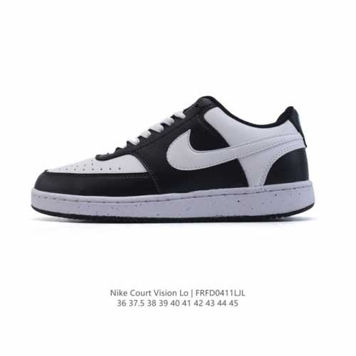 耐克 Nike Court Vision Lo校园风低帮复古篮球板鞋男女运动鞋。延续80年代复古篮球鞋，添加学院风细节。皮革组合鞋面，利落风格，重现复古篮球风范