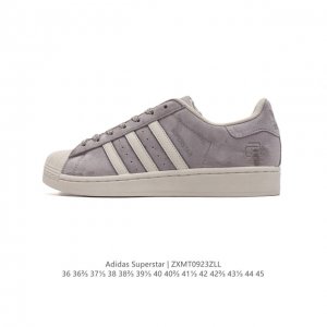 阿迪达斯 Adidas Superstar 三叶草经典贝壳头系列 新款休闲板鞋潮流男女士运动鞋 。鞋面柔软皮革材质 标志性的贝壳鞋头，锯齿三条纹，简约的线条。就