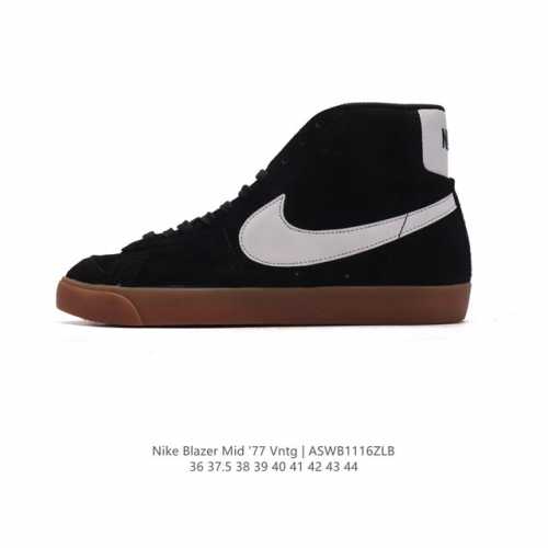 耐克 Nike Blazer Mid '77 Vntg 高帮男女子运动板鞋 重现低调风格和经典篮球外观，依托经典简约魅力和舒适性能，备受街头时尚赞誉。华美翻毛皮