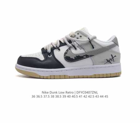耐克 Nike Dunk Low Retro 运动鞋复古解构绑带板鞋 双鞋带。作为 80 年代经典篮球鞋款，起初专为硬木球场打造，后来成为席卷街头的时尚标杆，现 - 点击图像关闭