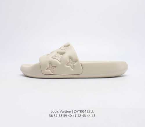路易威登Louis Vuitton LV 夏季新款休闲拖鞋 最高限定 超软踩屎感 明星同款 网红博主推荐 原版开模 代购版本 环保胶水 水台4.5CM 原版私