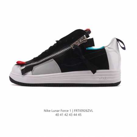 耐克Nike Lunar Force 1 Duckboot’ 17 Lf1 空军一号 小白鞋 拉链款鞋面 厚底增高运动板鞋，采用了合成革和织物制成，内衬是拒水面 - 点击图像关闭