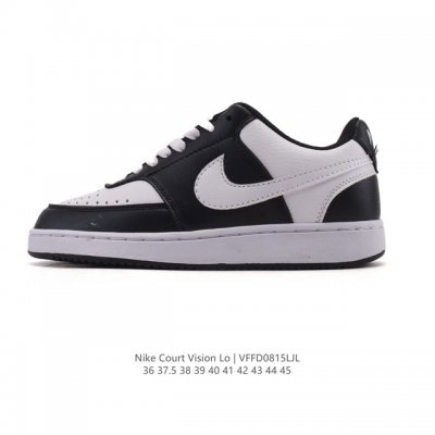 耐克Nike Court Vision Low 校园风低帮复古篮球板鞋男女运动鞋。延续80年代复古篮球鞋，添加学院风细节。皮革组合鞋面，利落风格，重现复古篮球风