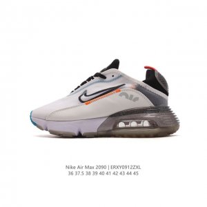 Nike 耐克 采用轻质透气纤维革及牛津布面料鞋面材质，打造独立可视气窗气垫缓震全新耐克nike Air Max 2090 White Black Red De