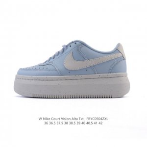 耐克Nike Court Vision Lo校园风低帮复古篮球板鞋 松糕跟 厚底增高运动鞋 2025年新款小白鞋，延续80年代复古篮球鞋，添加学院风细节。皮革组