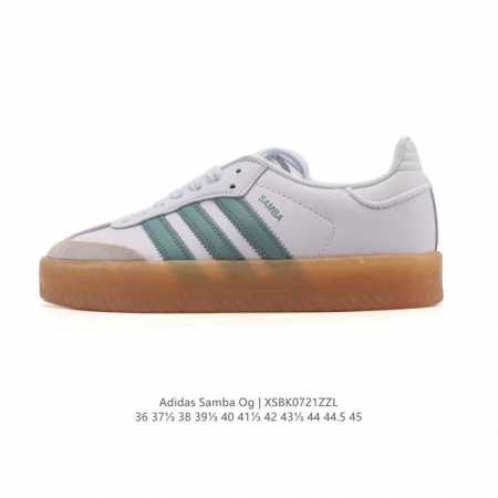Adidas 阿迪达斯 男女款运动鞋 三叶草Samba Velentine 休闲鞋 德训鞋 复古板鞋经典运动鞋。一款阿迪达斯的Samba面包鞋，该鞋具有厚实的用 - 点击图像关闭