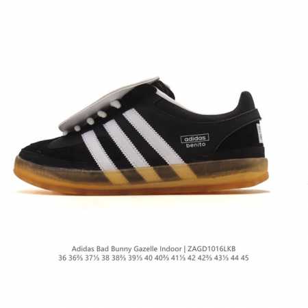 阿迪达斯 T 头鞋 系列Bad Bunny X Adidas Gazelle Indoor德训鞋 潮运动板鞋。Badbunny与Adidas再度联名，推出全新G - 点击图像关闭