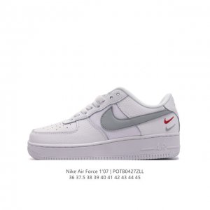 耐克 Nike Air Force 1 '07 Low 空军一号含气垫 低帮百搭厚底增高休闲运动板鞋。柔软、弹性十足的缓震性能和出色的中底设计，横跨复古与现代的