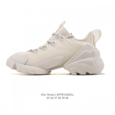 Dior迪奥 男女同款老爹跑步鞋 D-Connect 氯丁橡胶运动鞋 厚底增高老爹鞋 外贸平台专供。官方19Ss走秀款 采用透明橡胶镶片设计 高弹力透气针织面，