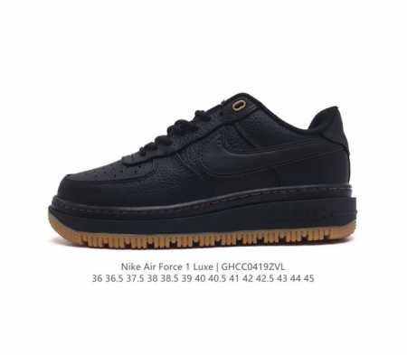 采用纤维荔枝纹牛培皮革鞋面材质 绝对的秋冬神器，全新耐克nike Air Force 1 Low Luxe 耐克 空军一号 Af1 改良防滑厚底低帮百搭休闲运动 - 点击图像关闭