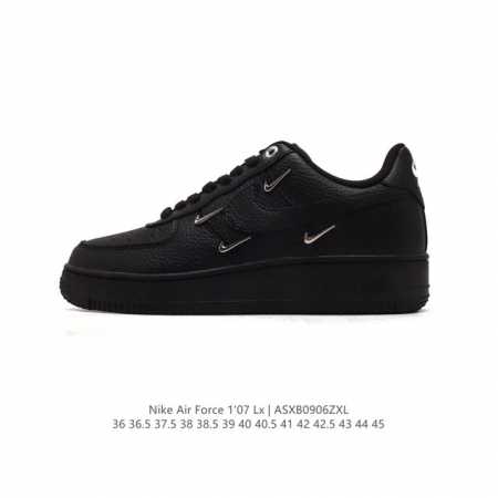 头层皮 耐克 Nike Air Force 1 '07 Low 空军一号含气垫 低帮百搭厚底增高休闲运动板鞋。柔软、弹性十足的缓震性能和出色的中底设计，横跨复古 - 点击图像关闭