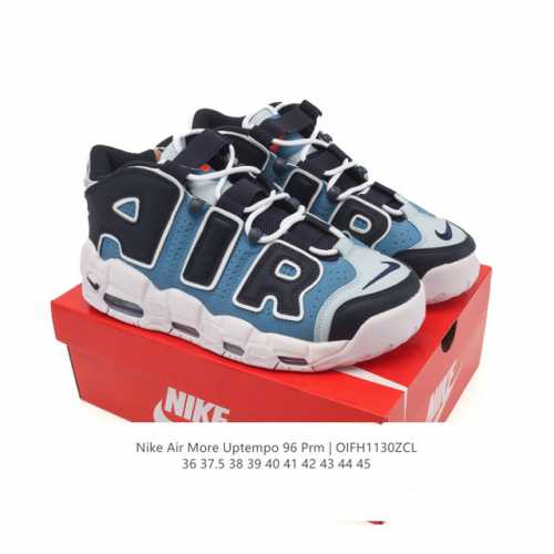 耐克 Nike Air More Uptempo '96 皮蓬全掌气垫男女子运动鞋厚底增高缓震慢跑鞋。续写 20 世纪 80 年代和 90 年代篮球运动飞速发展