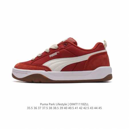 Puma 彪马 男女运动板鞋，原楦原纸版开发版型，采用环保皮革组合鞋面材质，外置耐磨橡胶大底蕾哈娜同系面包鞋太好看了！彪马puma Park Lifestyle - 点击图像关闭