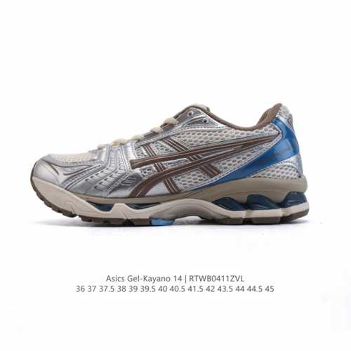 真标 亚瑟士 Asics Gel-Kayano 14 运动休闲透气专业缓震慢跑鞋。采用工程弹性双层再生网格密度鞋面材质，后跟3D可视Gel缓震乳胶物料，升级Ff
