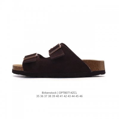德国百年知名鞋履品牌 博肯Birkenstock 勃肯拖鞋系列凉拖鞋休闲沙滩凉鞋 Birkenstock勃肯德国进口男女款牛皮绒面革软底Arizona双扣拖鞋。