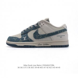 真标 耐克 Nike Dunk Low Retro 运动鞋复古板鞋路易威登联名，作为 80 年代经典篮球鞋款，起初专为硬木球场打造，后来成为席卷街头的时尚标杆，
