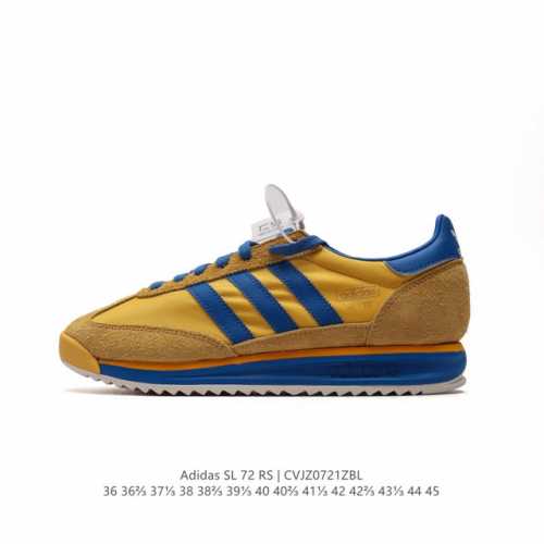 阿迪达斯adidas Sl 72 Shoes 经典复古薄底运动鞋 T头鞋 三叶草复古休闲跑步鞋休闲运动鞋 这款经典运动鞋携复古型格，来访你的活力日常 采用舒爽尼