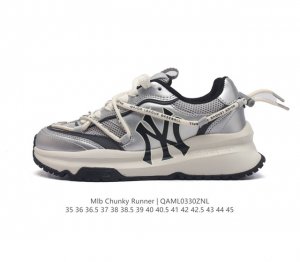 全新2023新款 Ny美国榄球洋基队new York Yankees X Mlb Chunky Runner Liner 莱纳系列低帮厚底老爹风透气舒适皮面休闲