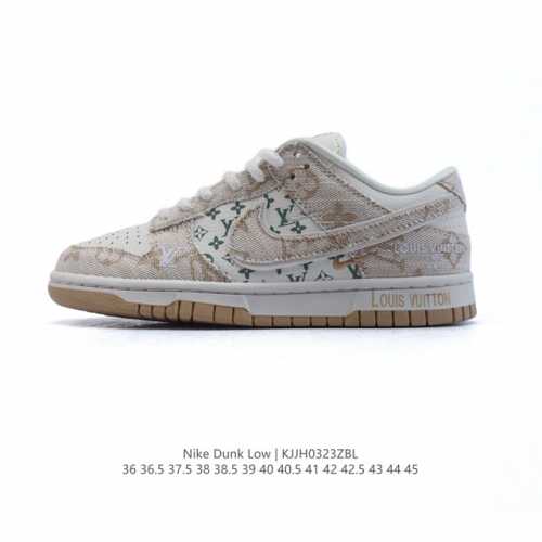 200 【高品质版本】耐克 Nike Dunk Low Retro 运动鞋复古板鞋 路易威登联名，作为 80 年代经典篮球鞋款，起初专为硬木球场打造，后来成为席