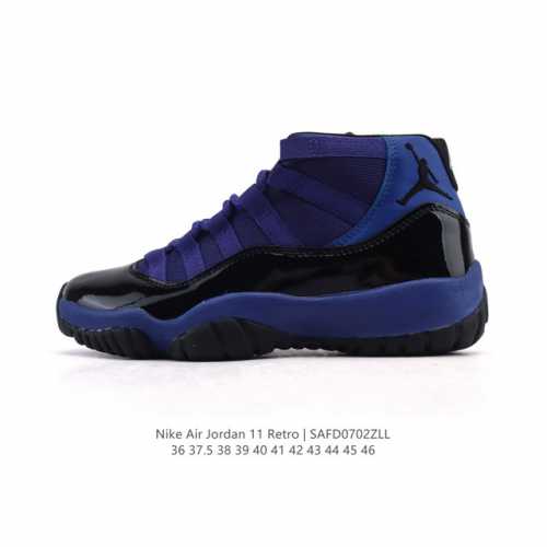 耐克乔丹11代 Nike Air Jordan 11 Retro 复刻男女运动鞋 Aj11代经典设计，深受球员与球迷喜爱。Jordan 乔丹 采用漆皮牛培革鞋面
