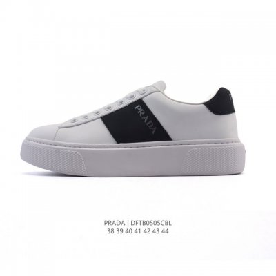 公司级 Prada系列／Prada 普拉达男士款小白鞋 厚底增高运动跑步鞋 时尚板鞋 Prada.普拉达高端品牌休闲慢跑鞋 完美做工.演绎完美选择的你。 码数: