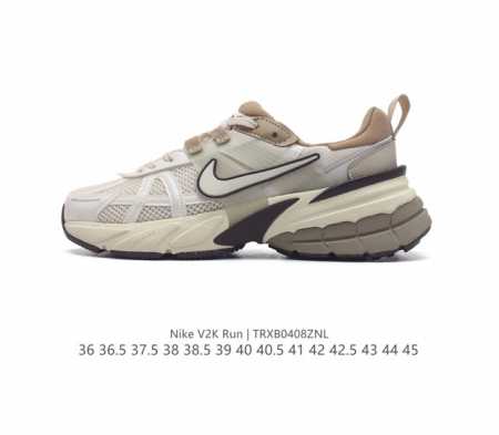 Nike 耐克 V2K Run 减震防滑 复古低帮跑步鞋 超火复古跑鞋，采用太空革组合呼吸网眼布鞋面材质，搭载正确4层组合底模，嵌入tpu加固稳定模块,双层md - 点击图像关闭