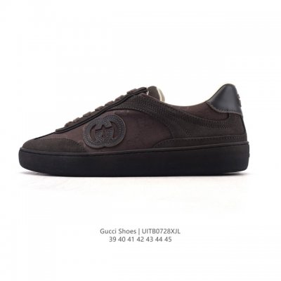 公司级 Gucci 25新款板鞋男运动鞋德训鞋春季轻便系带透气情侣鞋休闲软底小白鞋透气孔皮革休闲德训 低帮 时尚板鞋，德训鞋的版型大家都知道 是非常显脚瘦的！这