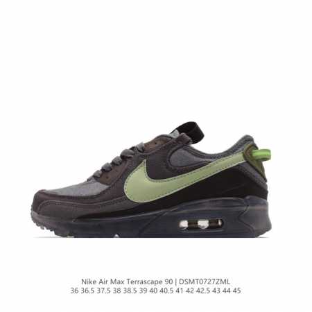 耐克nike Air Max Terrascape 90 复古休闲运动鞋厚底增高气垫缓震男女跑步鞋 。革新外底设计，打造出众造型；半透明 Nike Grind - 点击图像关闭