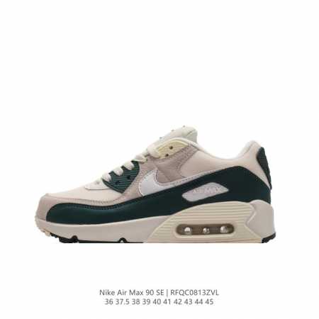 nike 耐克 Air Max 90 男女子休闲运动鞋 气垫运动鞋 超大logo透气舒适减震耐磨底休闲运动跑步鞋。设计均采用无缝防水 Tech Tuff 挡泥片 - 点击图像关闭