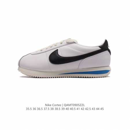 新款 耐克 Nk Classic Cortez Leather 阿甘复古初代皮革运动慢跑鞋。Nike Classic Cortez 鞋款是 Nike 元年款跑步 - 点击图像关闭