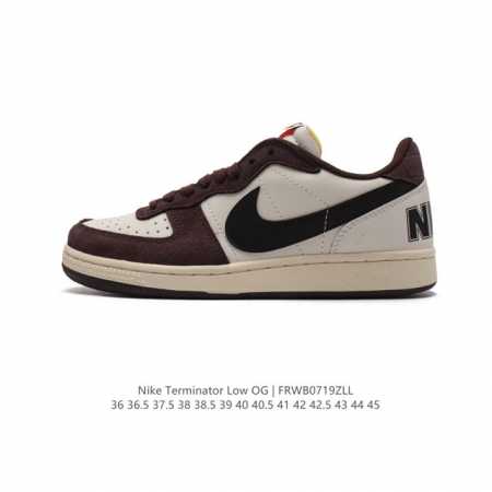 耐克 Nike Terminator Low 耐克终结者系列低帮滑板鞋 黄蓝密歇根 舒适 百搭 防滑耐磨复古板鞋。忠于原版，延续经典。采用耐穿舒适的利落皮革，助 - 点击图像关闭