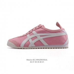 真标 亚瑟士 Onitsuka Tiger Mexico 66 Slip On 鬼冢虎复古时尚 舒适透气帆布织物鞋面耐磨防滑 休闲运动跑步鞋 虎底采用磨耐防橡滑