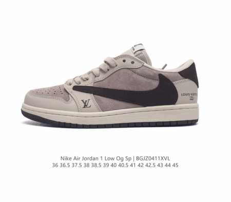 耐克 Nike Air Jordan1 Low Aj1乔丹一代 Aj1 乔1 乔丹1代 路易威登联名 低帮经典复古文化休闲运动篮球鞋，原鞋开模 拒绝公底 购置原 - 点击图像关闭