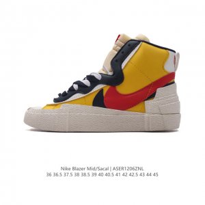 公司级 Nike 耐克 联名日式解构美学品牌sacai X Nike Blazer Mid 重叠设计前卫开拓者高帮百搭运动板鞋 Sacai X Nike 全新双