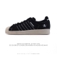 公司级 阿迪达斯 Adidas X Clot联名黑呼吸贝壳头板鞋骷颅头陈冠希复古休闲运动男女鞋Ie8879三叶草 Pns Superstar贝壳头系列低帮经典百