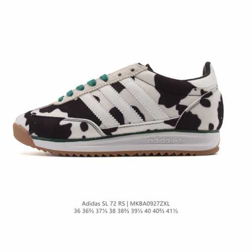 阿迪达斯Adidas Sl 72 Shoes 经典复古薄底运动鞋 T头鞋 三叶草复古休闲跑步鞋休闲运动鞋 这款经典运动鞋携复古型格，来访你的活力日常 采用舒爽帆
