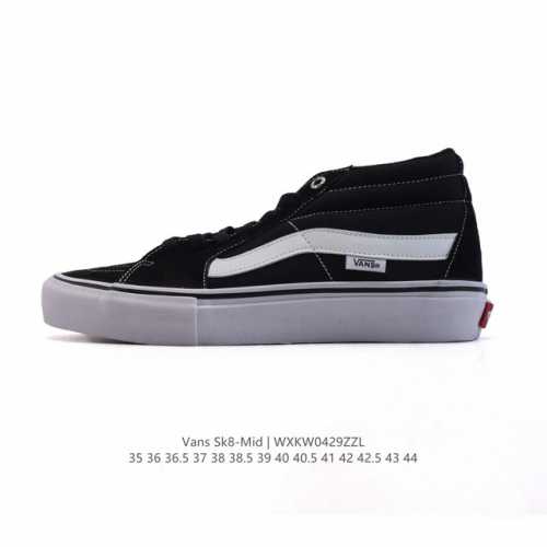 万斯Vans范斯 经典系列 Sk8-Mid 中帮帆布拼接鞋 休闲运动硫化板鞋 情侣鞋时尚复古男女鞋。 类型：男女鞋 码数：35-44含硫化 编码：