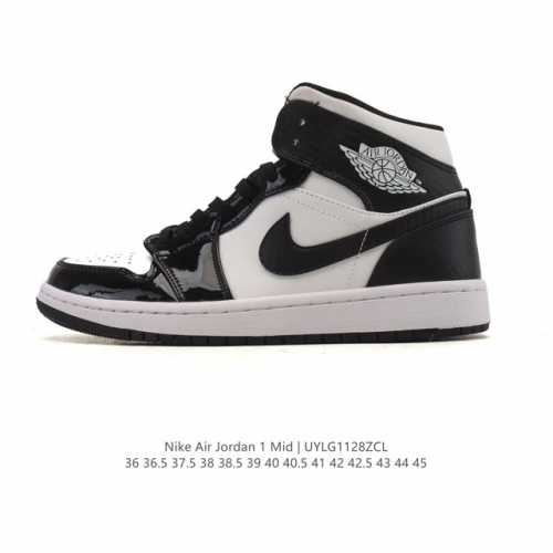 耐克 Nike Air Jordan 1 Mid 男女子篮球鞋时尚轻盈板鞋Aj1乔1运动鞋 乔丹一代 高帮复古休闲篮球鞋 。Air Jordan 1 Mid 搭