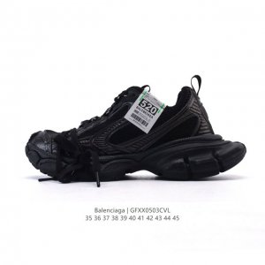 公司级 巴黎世家 Balenciaga 3Xl Sneakers 巴黎世家 十代网布系带低帮走秀复古老爹运动鞋 透气网纱 网面 材料和聚氨酯 磨损效果 鞋头边缘