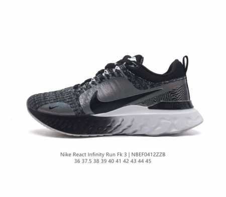 耐克 Nike React Infinity Run Fk 3 Prm 公路跑步鞋。助你在疾速跑后快速恢复，明天继续挑战耐力跑，你的征程它都能稳稳守护。 加宽前 - 点击图像关闭