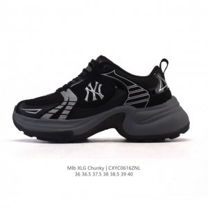 新品公司级 Ny Mlb Xlg Chunky 纽约洋基队 透气休闲运动鞋老爹鞋 波士顿跑鞋 马拉松中性休闲运动鞋Ny美国榄球 洋基队老爹厚底休闲运动慢跑鞋，韩
