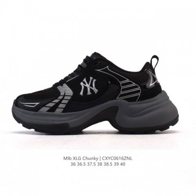 新品公司级 Ny Mlb Xlg Chunky 纽约洋基队 透气休闲运动鞋老爹鞋 波士顿跑鞋 马拉松中性休闲运动鞋Ny美国榄球 洋基队老爹厚底休闲运动慢跑鞋，韩