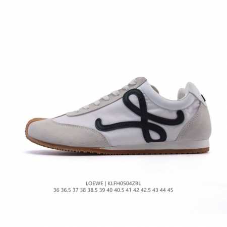 公司级 Loewe 罗意威 Ballet Runner 皮革织物拼接 简约圆头 系带 低帮 运动休闲鞋这双鞋是Loewe新发布的Ballet Runner ，被 - 点击图像关闭